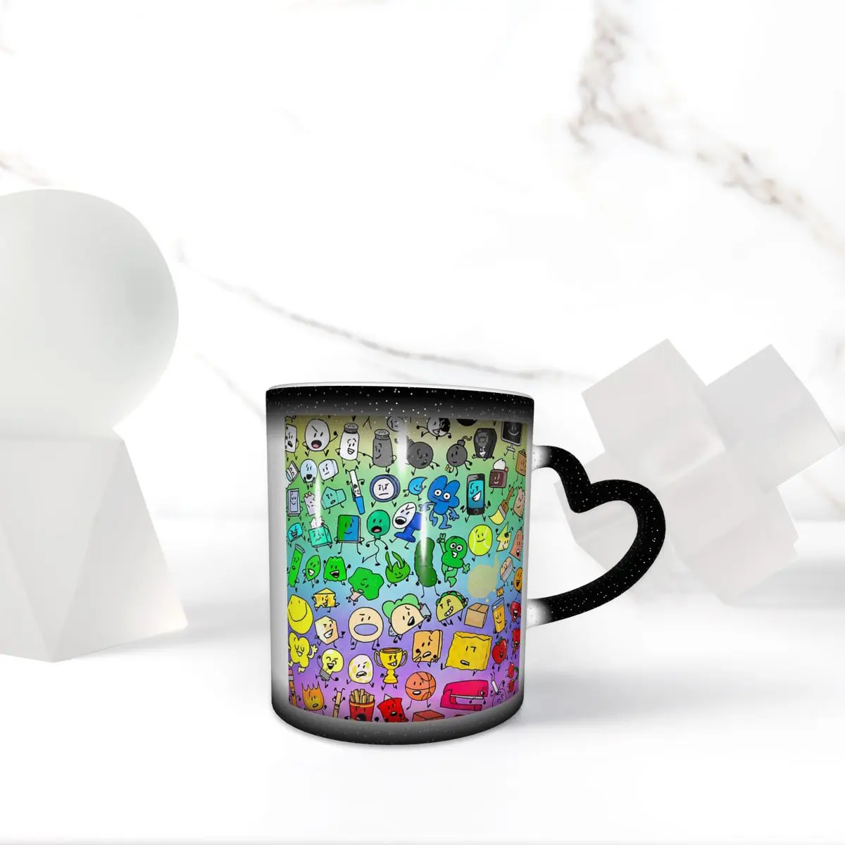 

BFDI Inanimate Insanity All Characters (Rainbow) Mug Funny Ceramic Coffee Cups Tea Mugs Milk Cup Drinkware Gifts for Friends