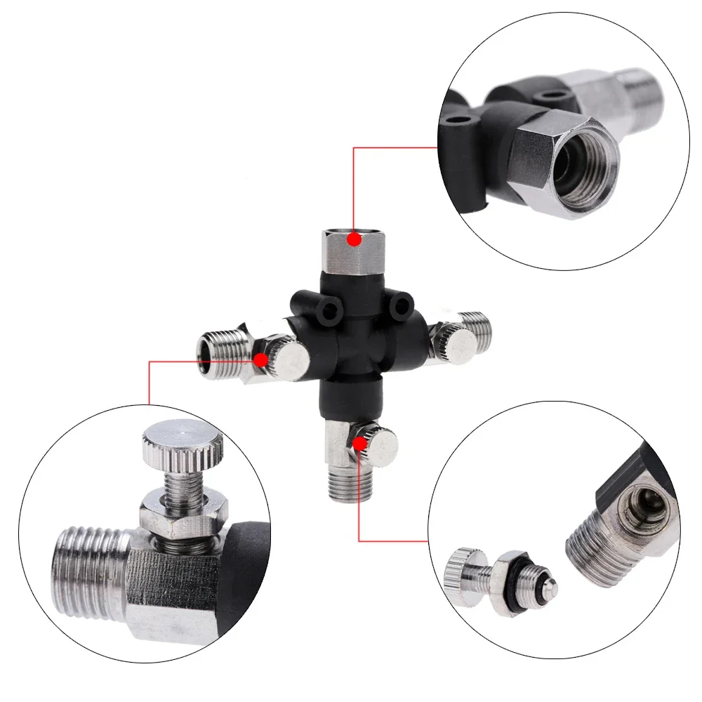 3-Way Airbrush Air Hose Splitter Manifold Airbrush Accessories Multi Use aerografo Airbrush Fittings 1/8\