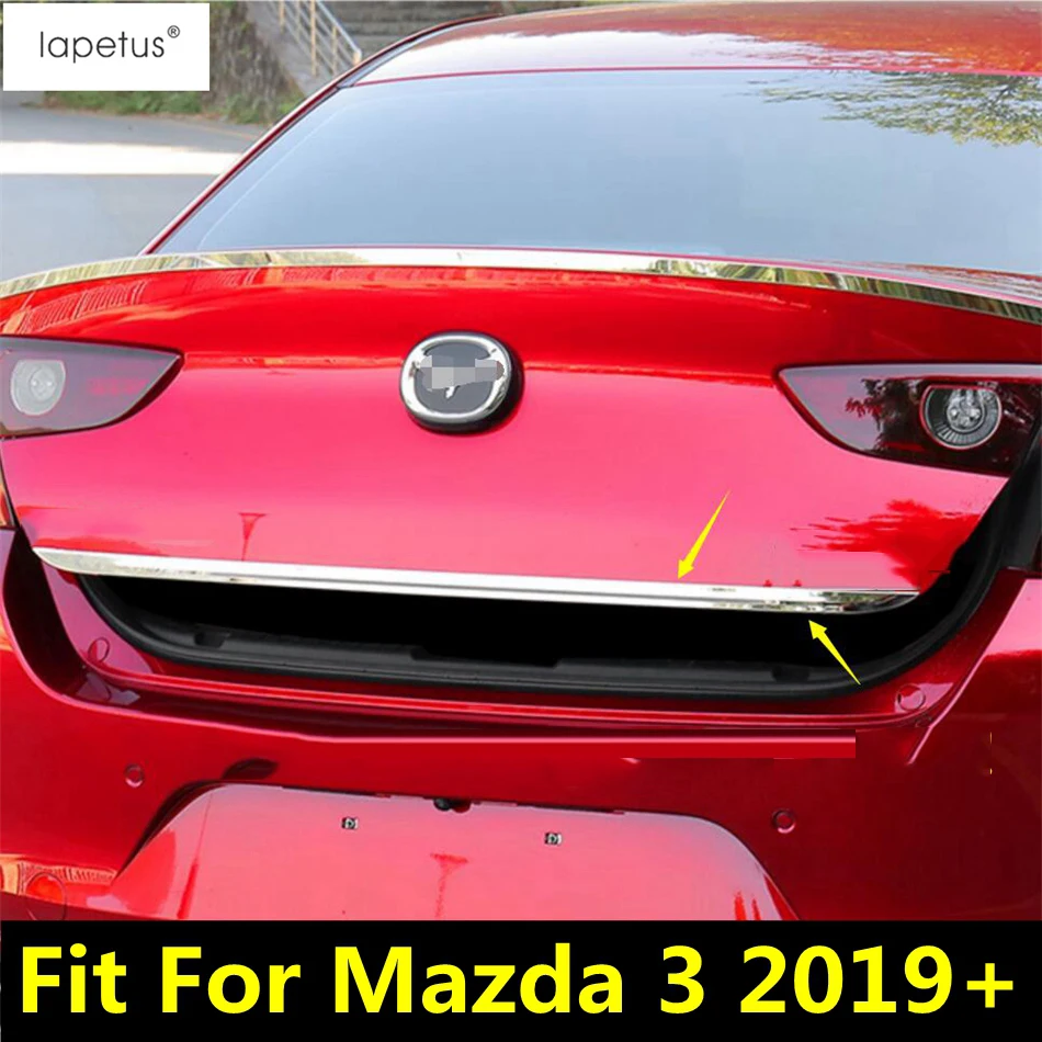 

For Mazda 3 2019 - 2022 Rear Trunk Tail Gate Door Strip Molding Decoration Cover Trim Stainless Steel Accessories Exterior Kit