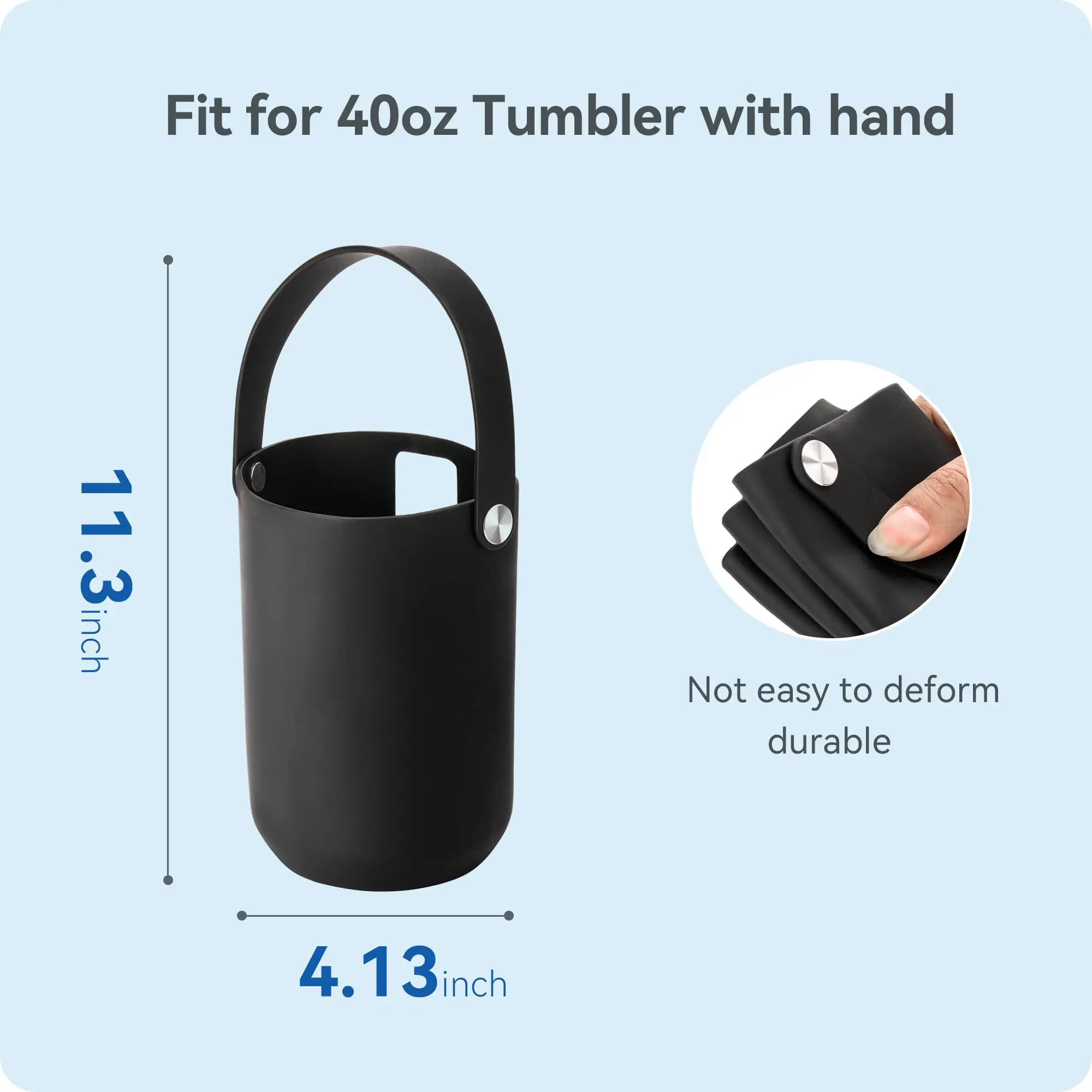 Cup Holder Case with Handle for Stanley 40 OZ Tumbler Accessories Silicone Water Bottle Carrier Sleeve
