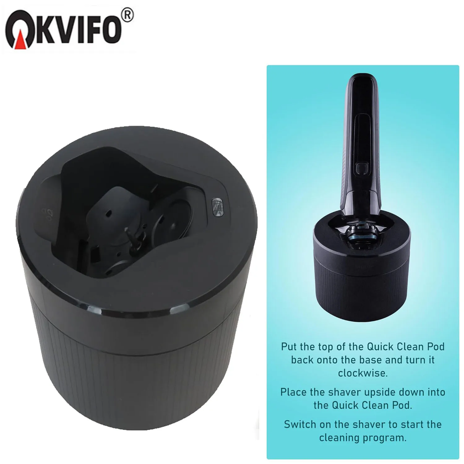 Replacement Quick Cleaning Pod Compatible with Philips 2nd Series 7000 S9000 S5000 Angular polygon Shavers，for Philips Cleaning