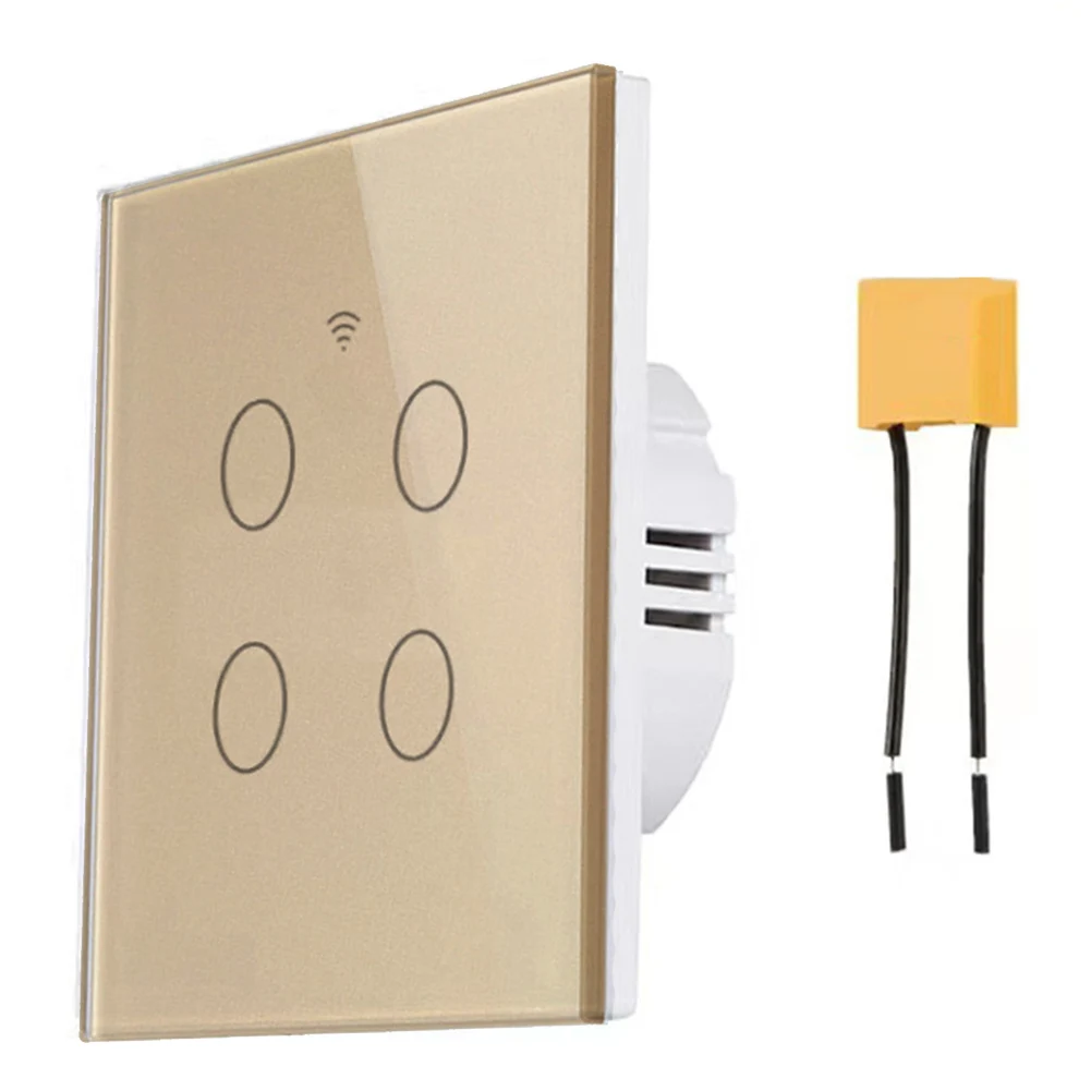 

86*86*35mm WiFi Touch Control Smart Switch With Voice Control Voice Activation Remote Control Lighting Scratch-resistant Panel