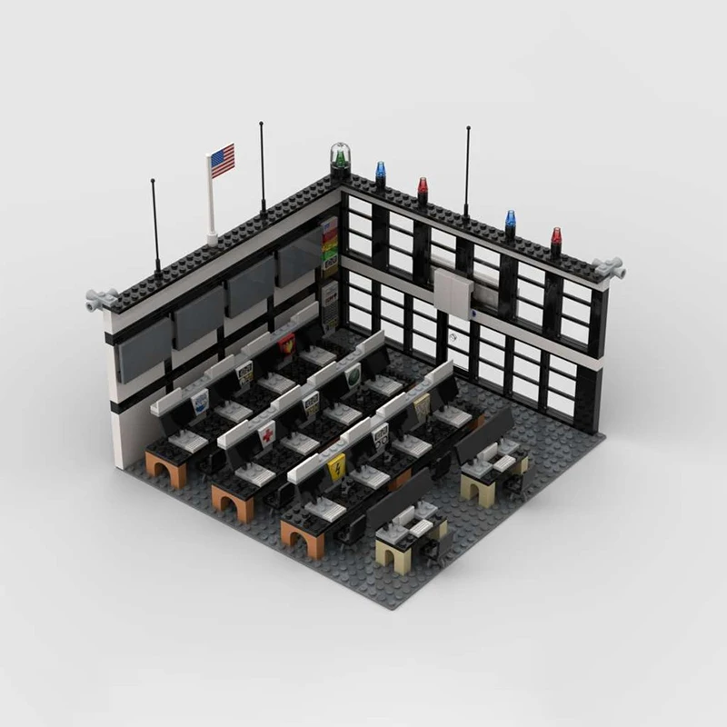 Street View Model MOC Building Bricks Emergency Operations Center Modular Technology Children Holiday Gifts Assemble Toys Suit
