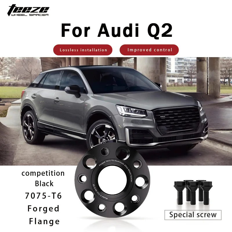 

Teeze 2/4pcs 5x112 57.1 M14 x 1.5 Hub Centric Black Forged wheel spacer For Audi Q2 Flange Plate 15/20/25/30/35mm