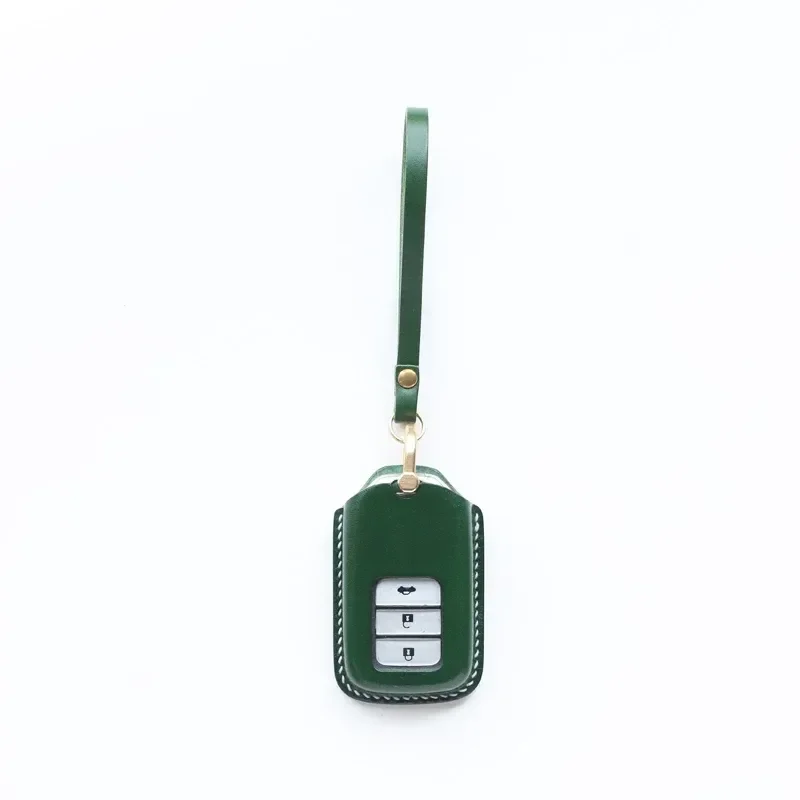 for Honda Accord Odyssey CRV XRV Handmade Leather Key Case Minimalist Original Car Key Cover Holder