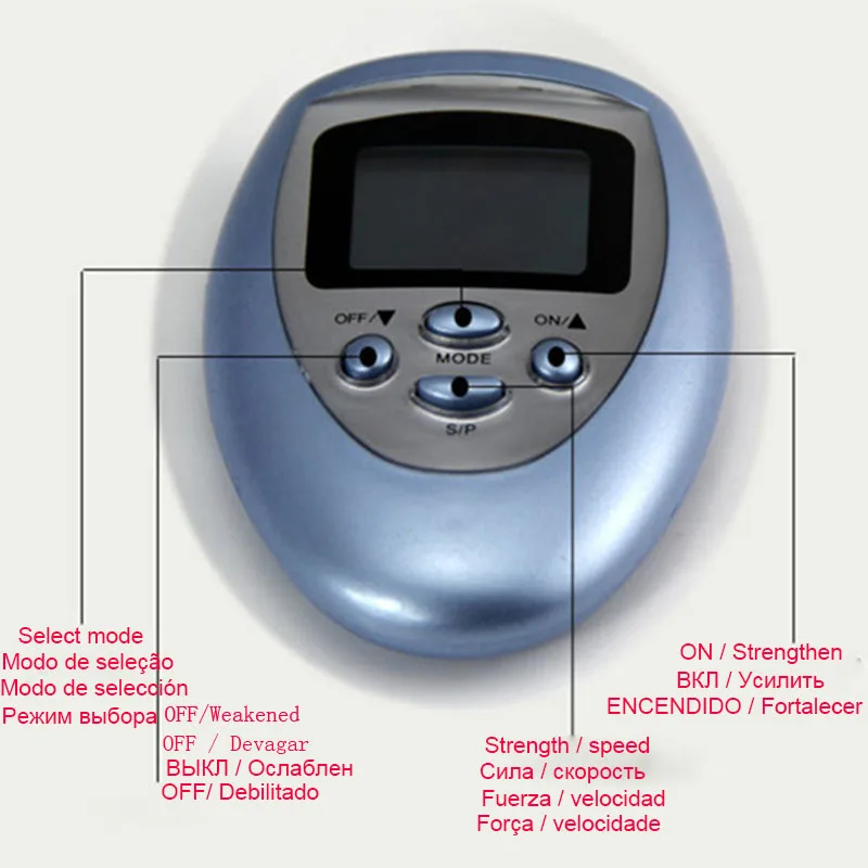 Low Frequency 8 Modes Electric Pulse TENS Relaxes Massager EMS Machine Electrical Nerve Muscle Stimulator Physiotherapy Device