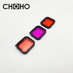 For Gopro 5 6 7 Black Accessories Diving Filter Red Pink Purple waterproof Case Underwater Housing Dive Filtors For Gop Pro Hero