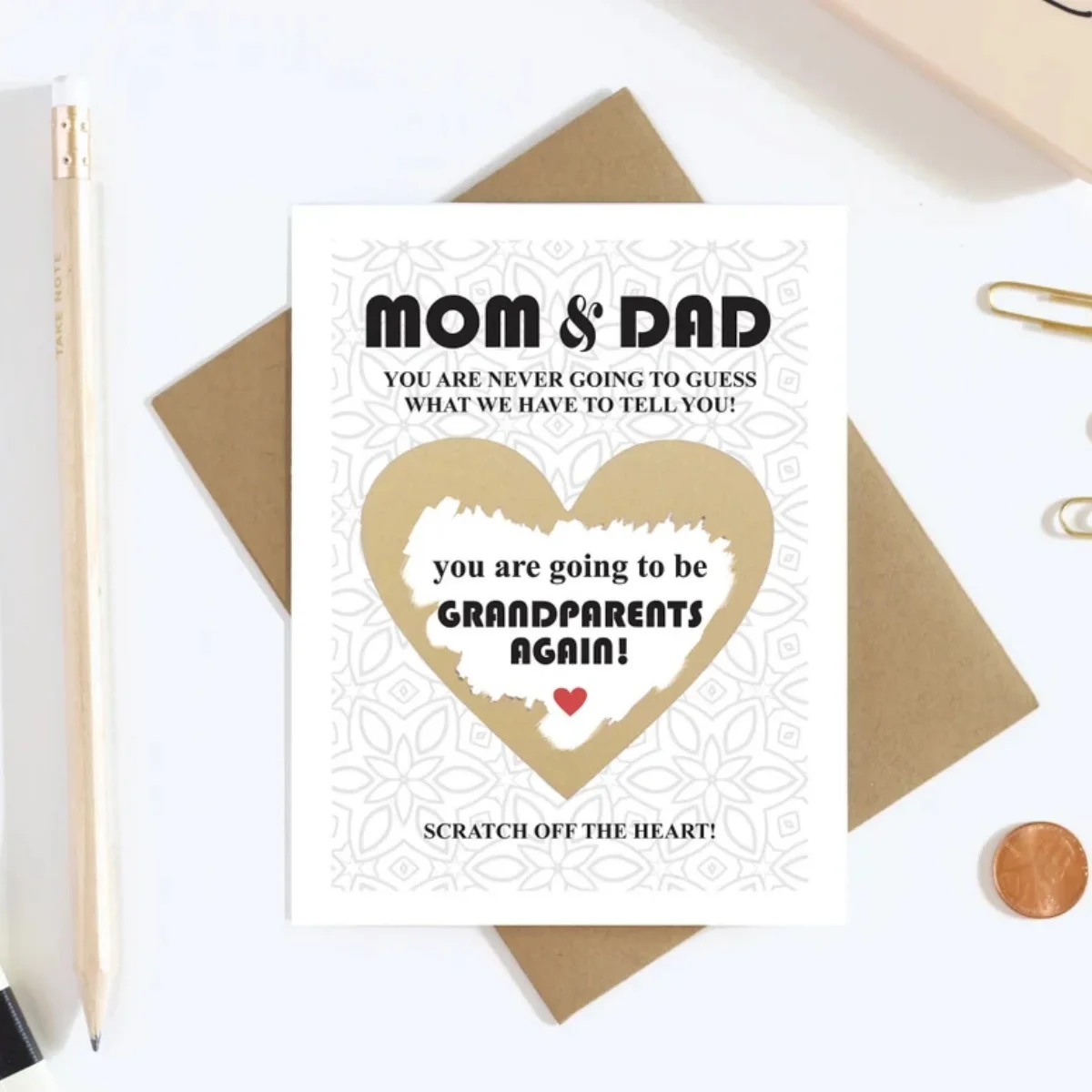 Scratch Off Pregnancy Reveal Card Surprise Parents Mom Dad Sweet Pregnancy Announcement For New Grandparents To Be