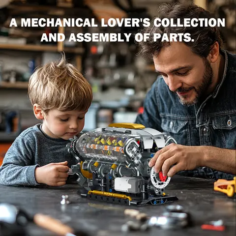 692 पीसीएस एमओसी तकनीकी मोटराइज्ड वी8 इंजन मॉडल बिल्डिंग ब्लॉक कार विद्युत चालित इंजन सुपरकार ईंटें खिलौने बच्चों के लिए उपहार 10 best sales लेगो इंजन - №3