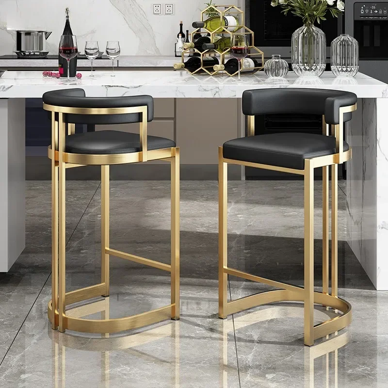 

Gold Modern Elegant Bar Chair Counter Restaurant Waiting High Modern Bar Stools Luxury Tavoli Alti Bar Living Room Furniture