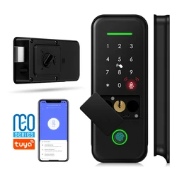 Fingerprint Waterproof Outdoor Garden Lock Remote TUYA WIFI App Smart Life Code Keyless Smart Door Lock Electric Rim Lock