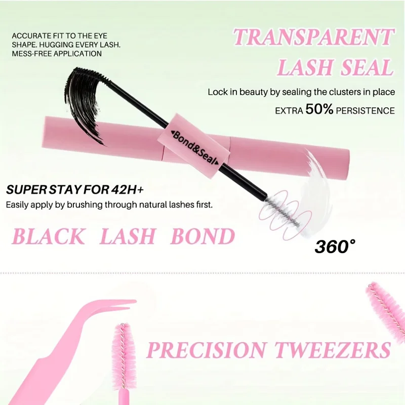 مجموعة مجموعات الرموش 800 قطعة - مجموعة وصلات رموش ذاتية الصنع مع غراء وملاقط، رموش فردية 9-16 مم بطول مختلط 30D/40D/60D/80D #4