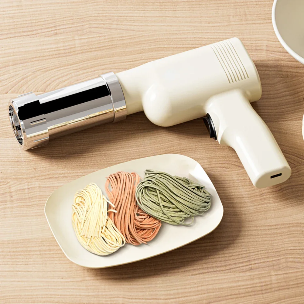 Automatic Cordless Pasta Maker, Pasta Machine com 5 Mold, Portátil aço inoxidável Pasta Ramen