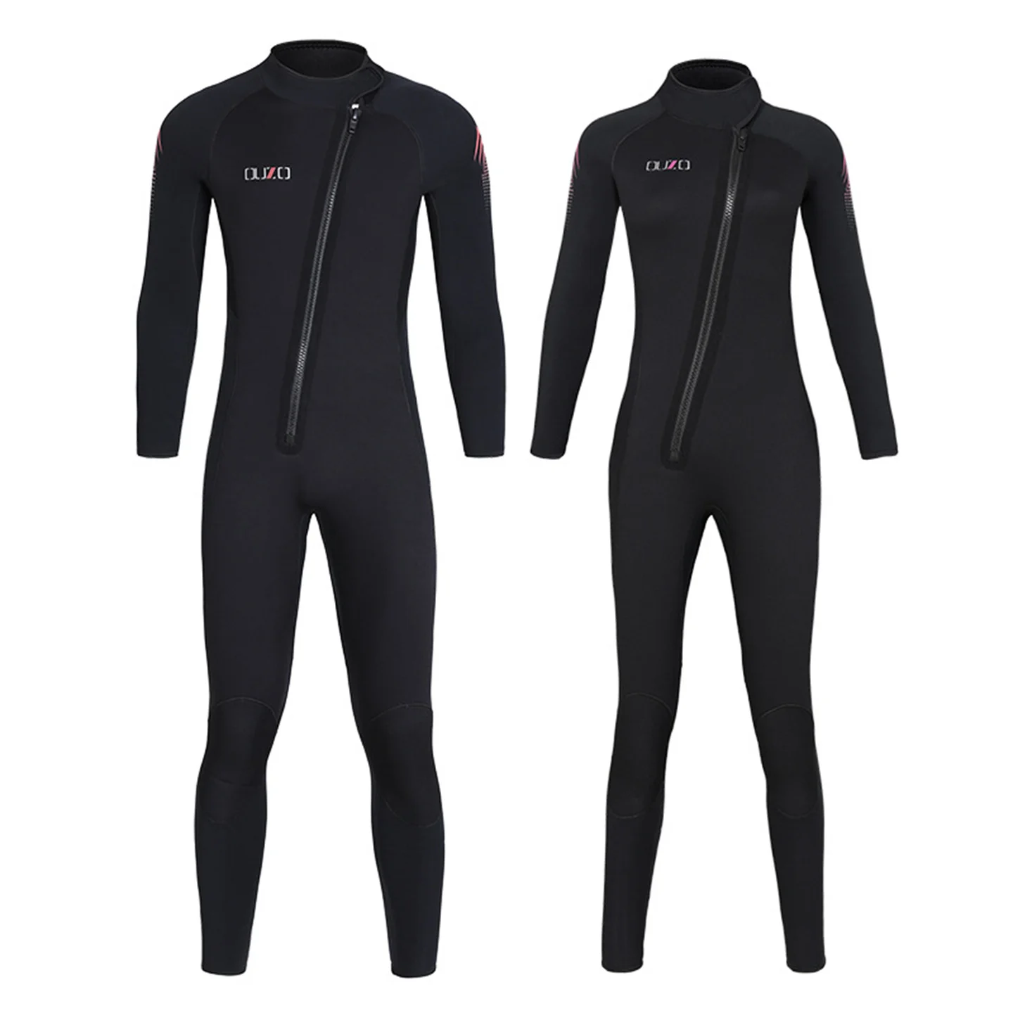 5mm Neoprene Wetsuit Men And Women Front Slant Zipper Scuba Diving One Piece Suit Surfing Snorkeling Winter Thermal Swimsuit