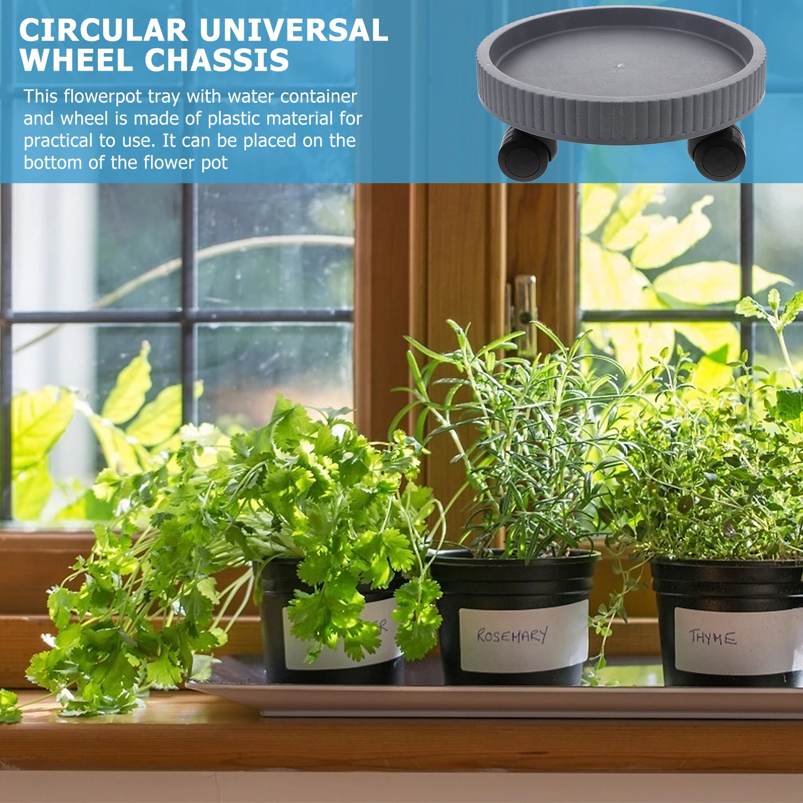 

Thickened Mobile Roller Tray for Outdoor Indoor Plants with Smooth Wheels Plastic Planter Stand Garden Flowerpot Holder