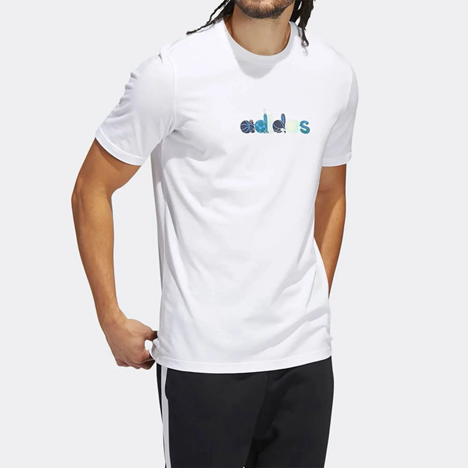 

Adidas Official Genuine Season New Breathable Men's Sports Short-sleeve T-shirt HE4839