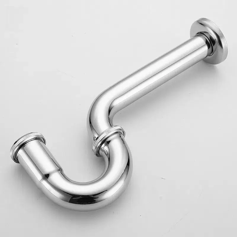 Stainless Steel Washbasin Drain Pipe U S P Bend Odor Resistant Wall Mount Sewer Pipe