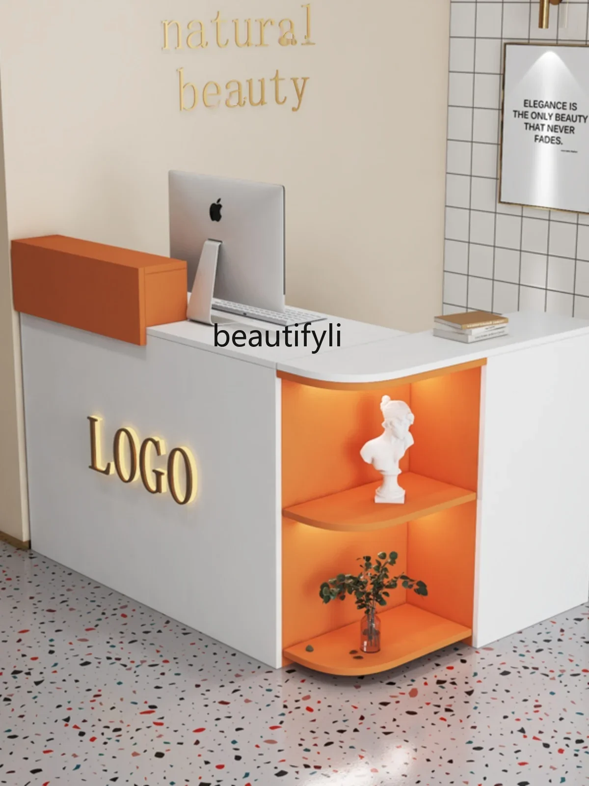 Store Clothing Store Corner Bar Simple Modern Milk Tea Barber Cabinet Reception Front Desk