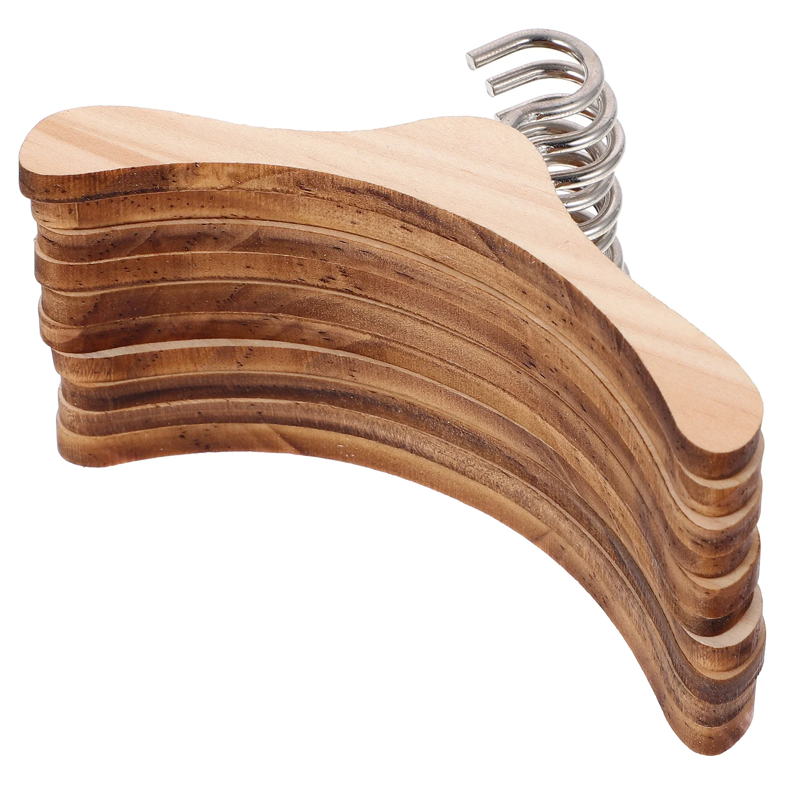 10 Pcs Wardrobe Child Toys for Babies Baby Dolls Bamboo Accessories Wooden Clothes Hanger