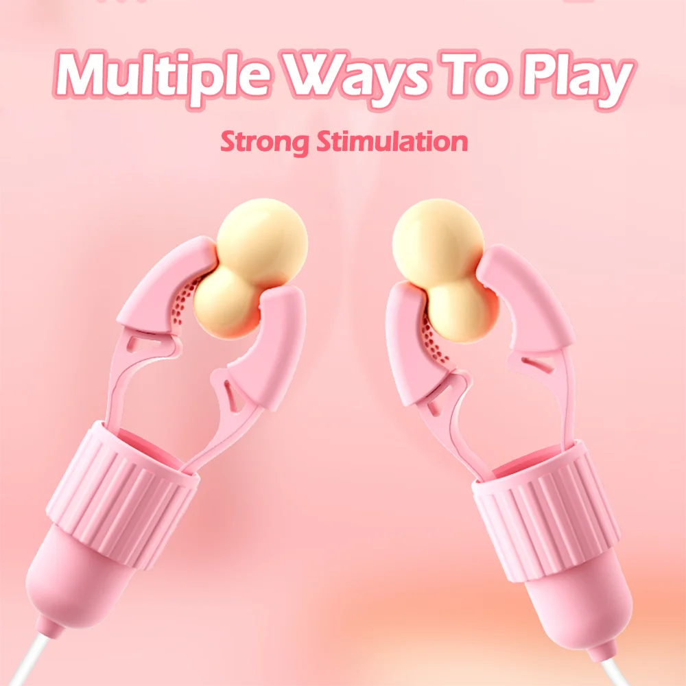 Sexspielzeug für Frauen: Nippelklemmen, Vibrator, Klitorisstimulation, Nippelreizung, Zungenlecken, Vibrationsfunktion mit verschiedenen Frequenzen, Masturbationsspielzeug_voghion.com