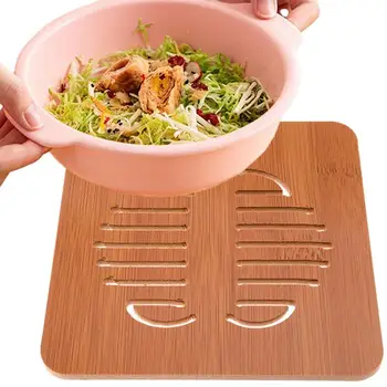 주방 테이블 코스터 나무 냄비 패드, 나무 핫 삼발이, 천연 나무 미끄럼 방지 코스터, 주방 핫 접시 그릇 주전자 