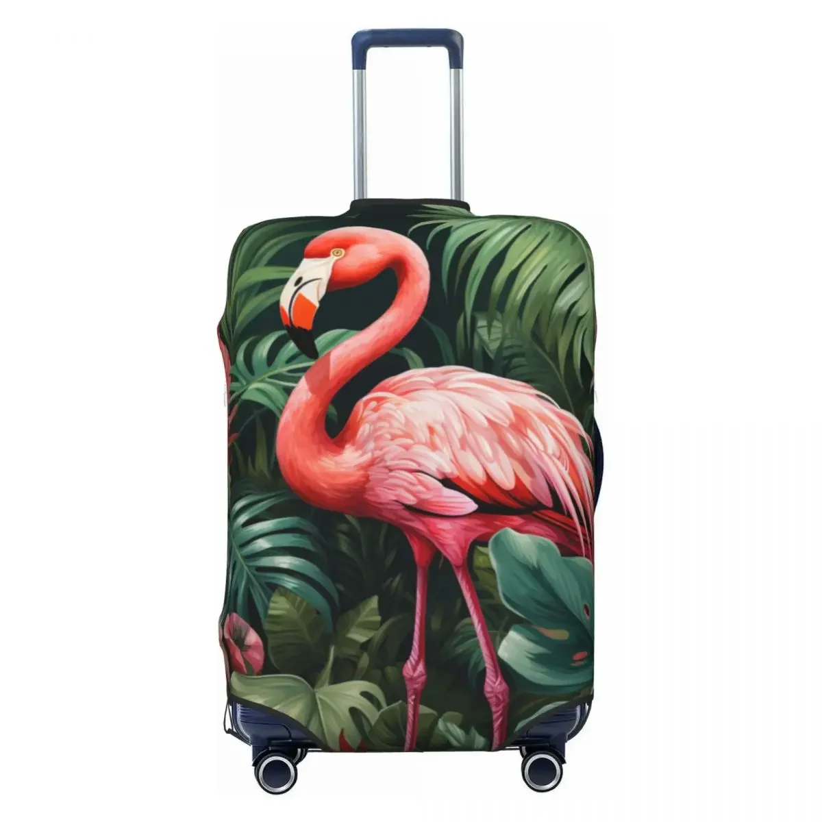 Tropical Flamingo Pattern Suitcase Cover Bird Green Leaf Animal Fun Business Protection Luggage Accesories Vacation