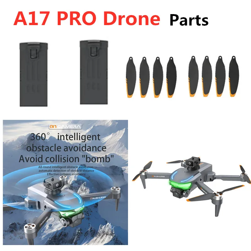 

A17 PRO Drone Battery A17PRO A17 RC Drone Quadcopter Spare Parts 3.7V 2000mAh Battery/Propeller A17 Drone Battery Blades A17 Toy