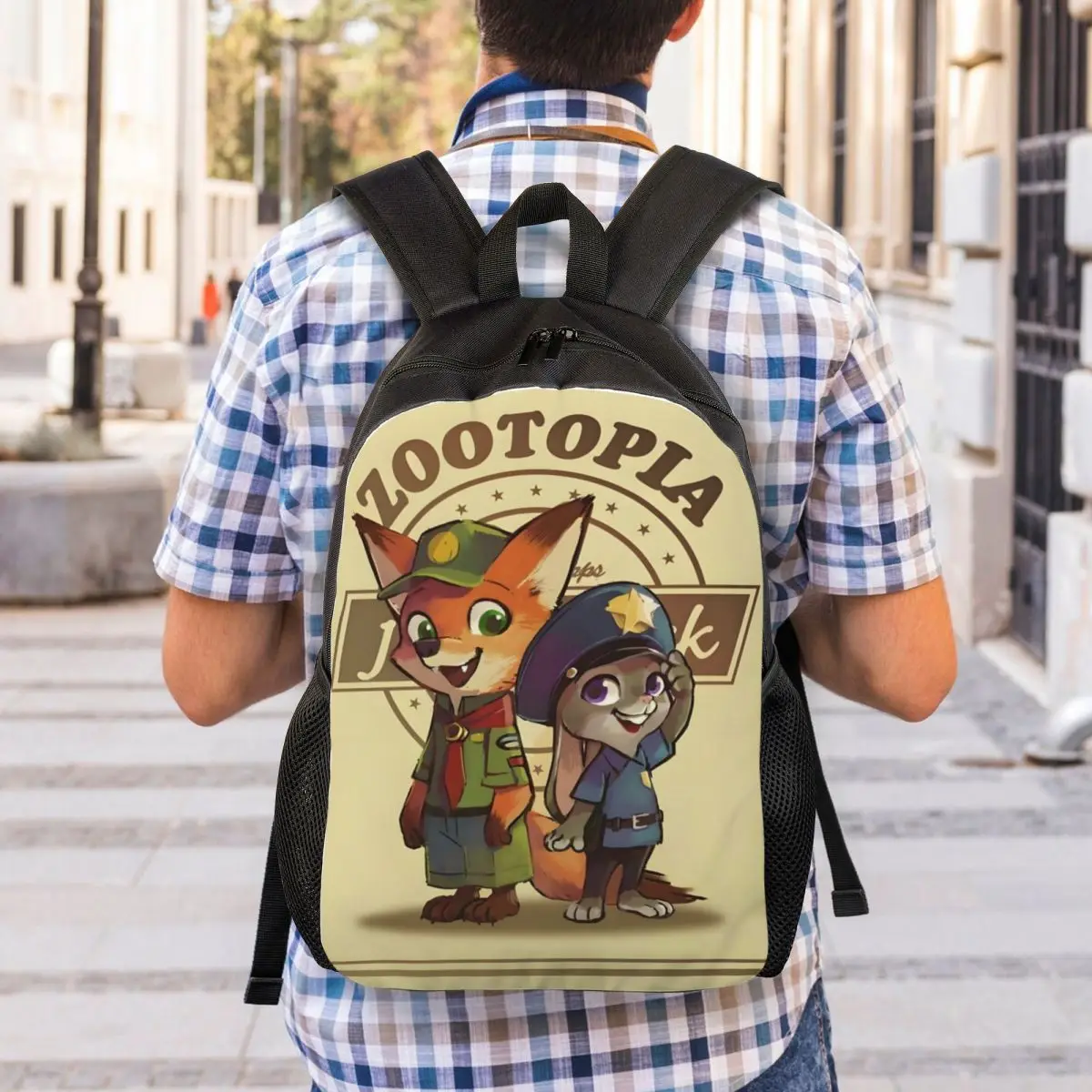 Custom Zootopia Cartoon Movie Backpacks for Women Men College School Students Bookbag Fits 15 Inch Laptop Nick Fox Bags