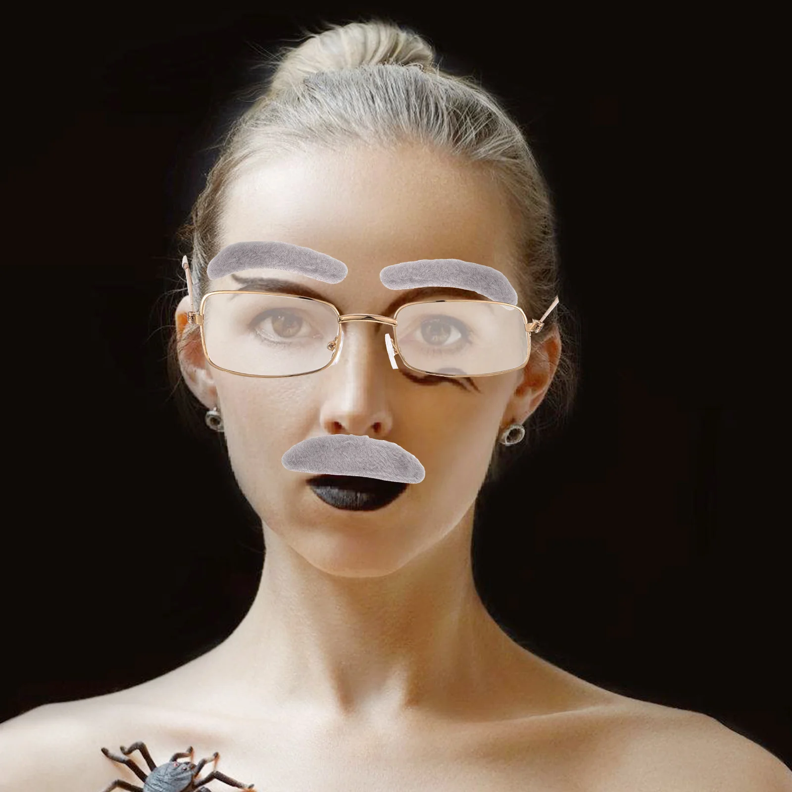 1Set Alter Mann Bart Augenbrauen Gläser Kostüm Set Realistische Opa Zubehör für Halloween Rolle Spielen Gefälschte Augenbrauen