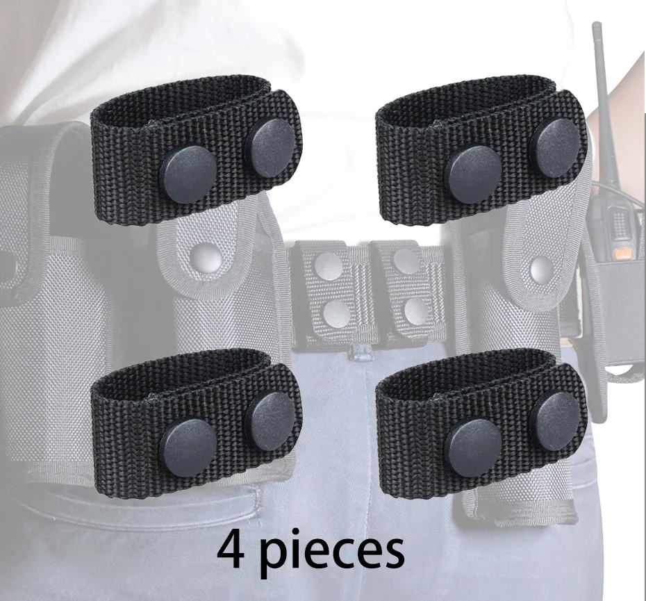 Tactical Duty Belt Keeper 2 Snap Buckle 4pcs/Set For 5cm Wide Belt Security Police Belt Fixing Nylon Equipment Accessories