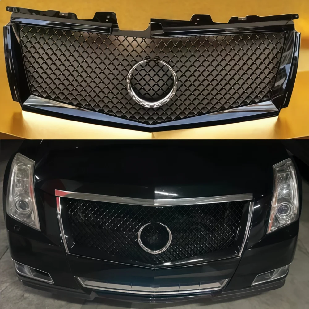 Zwarte honingraatgrille zonder frame voor de voorbumper van de CTS, modeljaar 2008-2019.