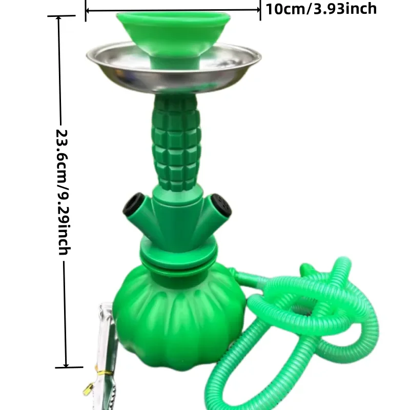 Acrylic Shisha Hookah Set with Single Silicone Hose for Outdoor Travel Portable Narguile Cachimba Accessories