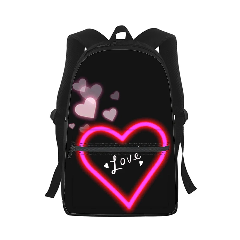 Love Heart colourful rose Men Women Backpack 3D Print Fashion Student School Bag Laptop Backpack Kids Travel Shoulder Bag