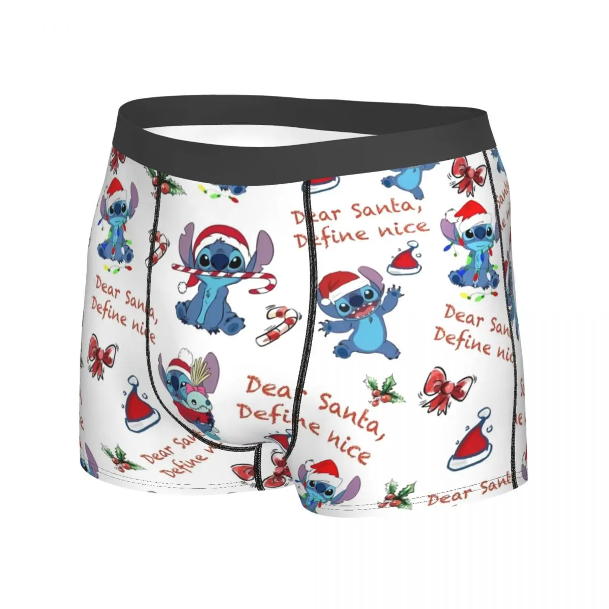 Stitch Christmas Boxer Brief Underwear Quality Man Sexy Soft Boxer Shorts Print Large Size Underpants