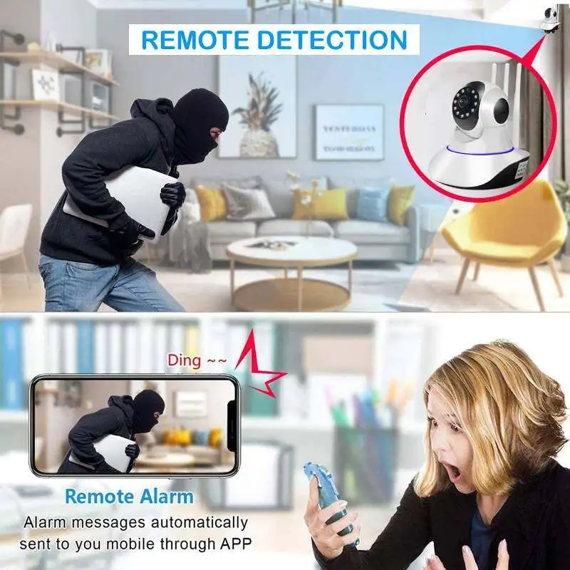 Imagem -02 - Câmera de Vigilância sem Fio Home Security Câmera ip Interna Detecção de Movimento 360 Ptz Cam Monitor do Bebê Wifi V380 1080p