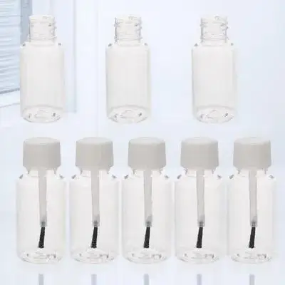 

8pcs Refillable Empty Nail Polish Bottles With Brush Clear Small Portable Container For Essential Oil Liquid Latex Nail Art