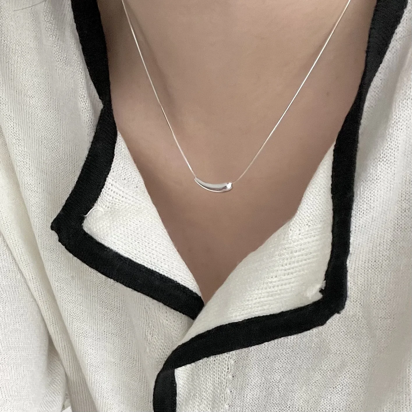 S925 Sterling Silver Snake Chain Thin 18k Gold Plated Smile Tiny Pendant Necklace for Women Chic Ladies Korea Fashion Jewelry