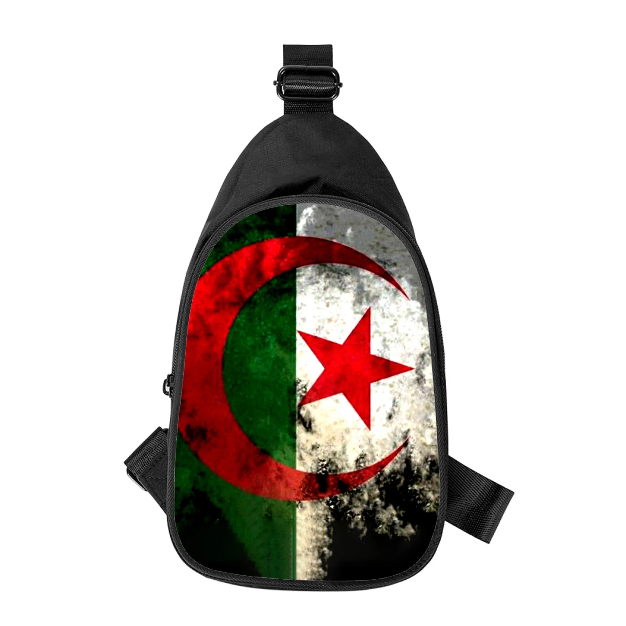 Algerien Flagge 3D-Druck neue Männer Kreuz Brusttasche diagonal Frauen Umhängetasche Ehemann Schule Hüft tasche männliche Brust packung