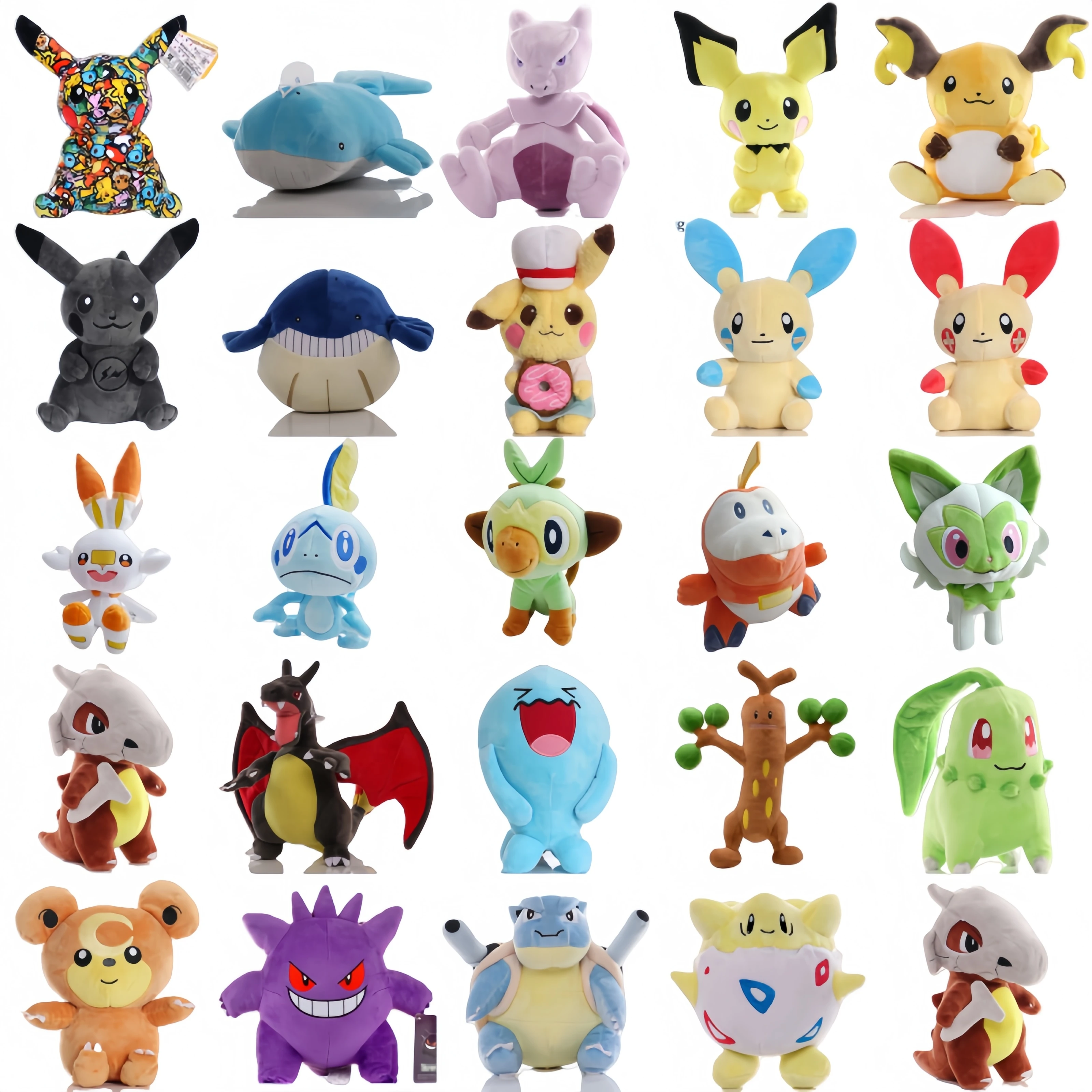 

Pokemon Scorbunny Gengar плюшевые валимерные Peluche Sudowoodo Mewtwo Charizard мягкие куклы Kawaii хобби игрушки изысканные подарки