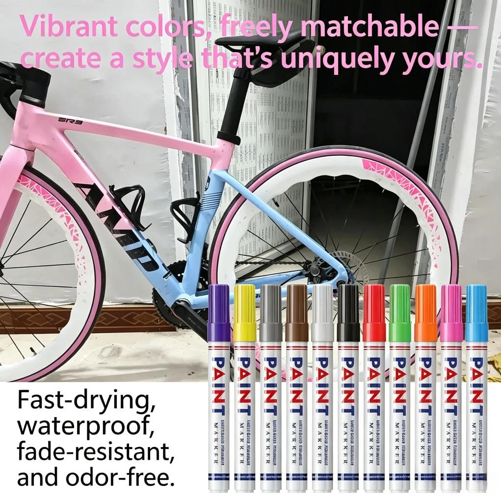 MTB, Road, Gravel,Fixed Gear,Kids Bicycle Touch‑Up,Waterproof Wear‑Resistant Bike Tire Paint Marker,Anti‑Fade DIY Decoration Pen