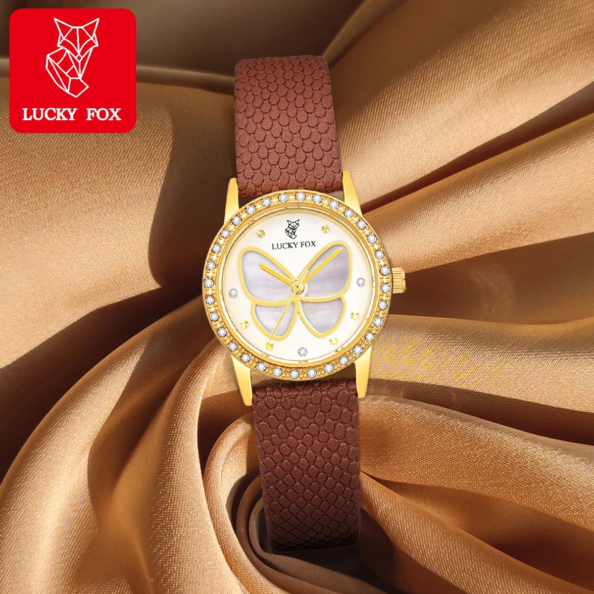 

LUCKYFOX Женские винтажные кварцевые часы простой и модный универсальный набор с бабочками алмазные часы Reloj Женские часы подарок