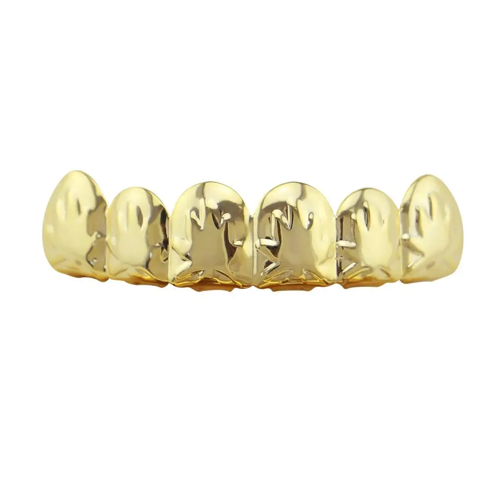 Fashion Teeth Grills Top Bottom 18K Gold Plated Maple Leaf Mouth Jewelry for Wedding Club Halloween