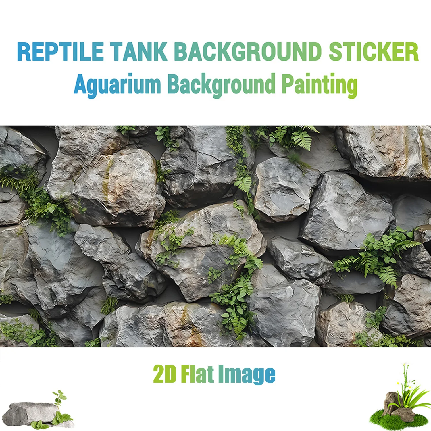 Marine Aquarium Glue - Aquarium-Hintergrund, Hintergrund für Fischbecken, Grünes Gras