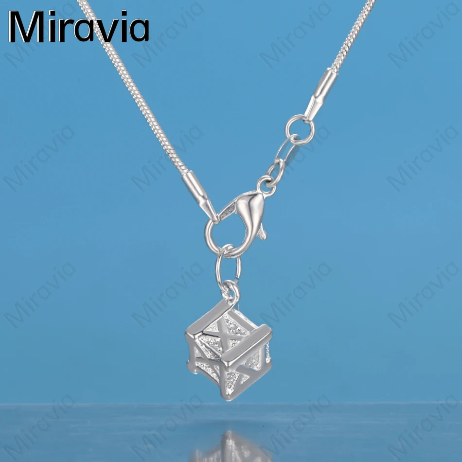 

Miravia 925 Sterling Silver Solid Square Roman Numerals Pendant Necklace For Women Exquisite Cute Wedding Party Jewelry
