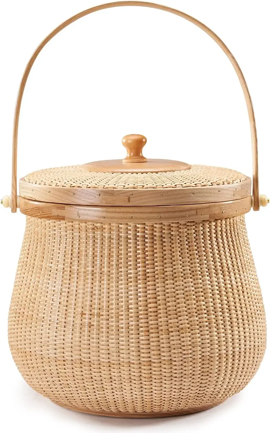 Cane staves finely|woven home-storage|baskets-and|containers with Lid and Handle Handmade Arts, Crafts & Sewing