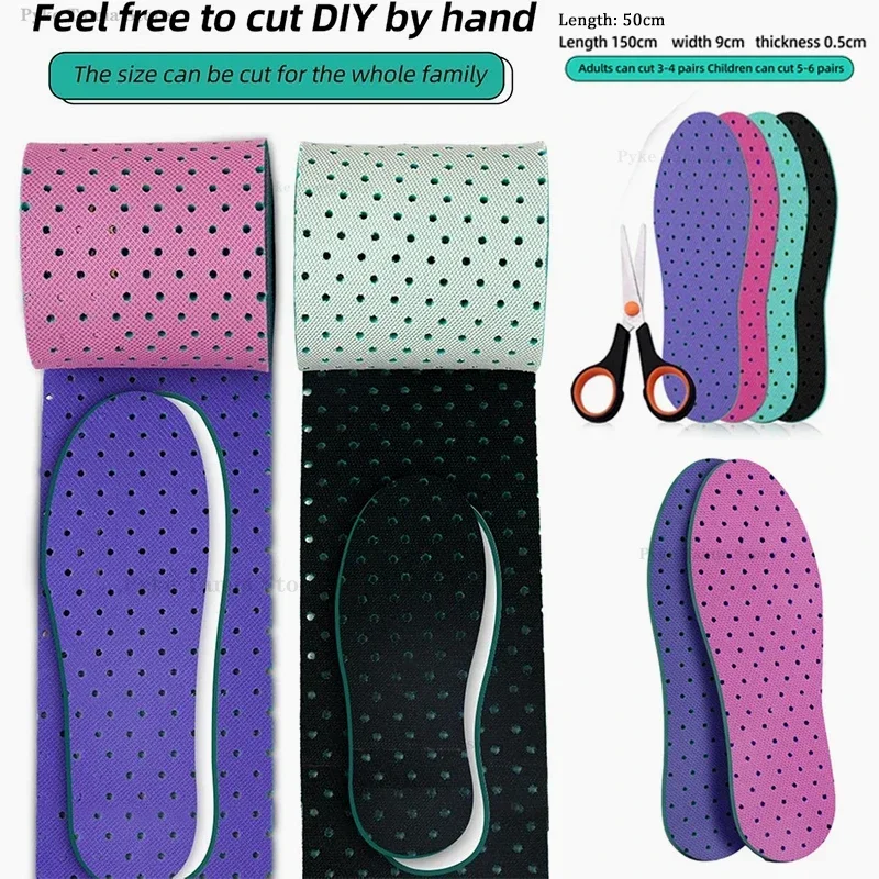 Adult Kids Soft Comfortable Sport Breathable Shock Absorption Shoe Inserts Universal Feet Sole Insoles  Cuttable Insoles