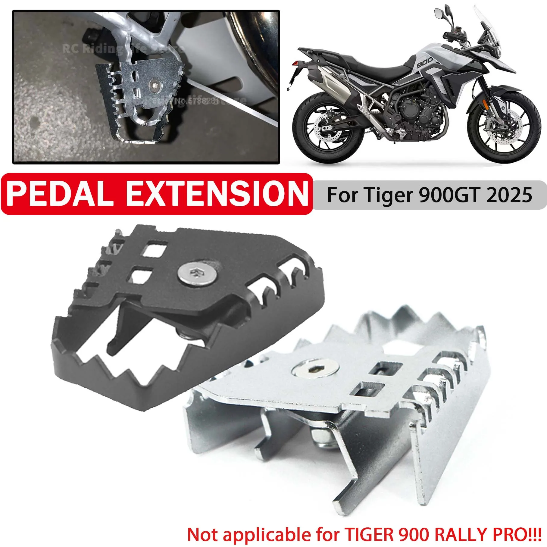 

Motorcycle Rear Foot Brake Pedal Lever Enlarge For Tiger 900GT 900 GT GT900 2025 Footrest Extension Peg Pad Extender Accessories