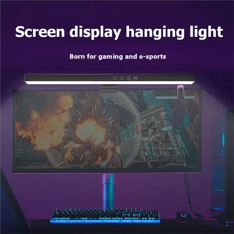 New Arrivals-Curved USB Powered Led Desk Lamp Dimmable Stepless Dimming Monitor Light Bar For Computer