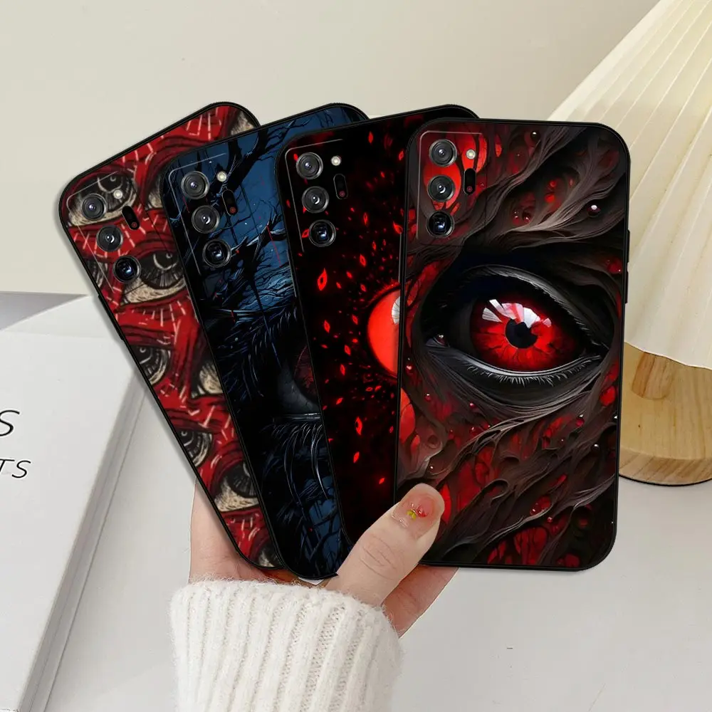 Scary Black Red Eye Case For Samsung Galaxy Note 20 10 Ultra Pro Plus M62 M51 M33 A15 A14 A13 A12 A06 A05S Case Balck Soft Cover