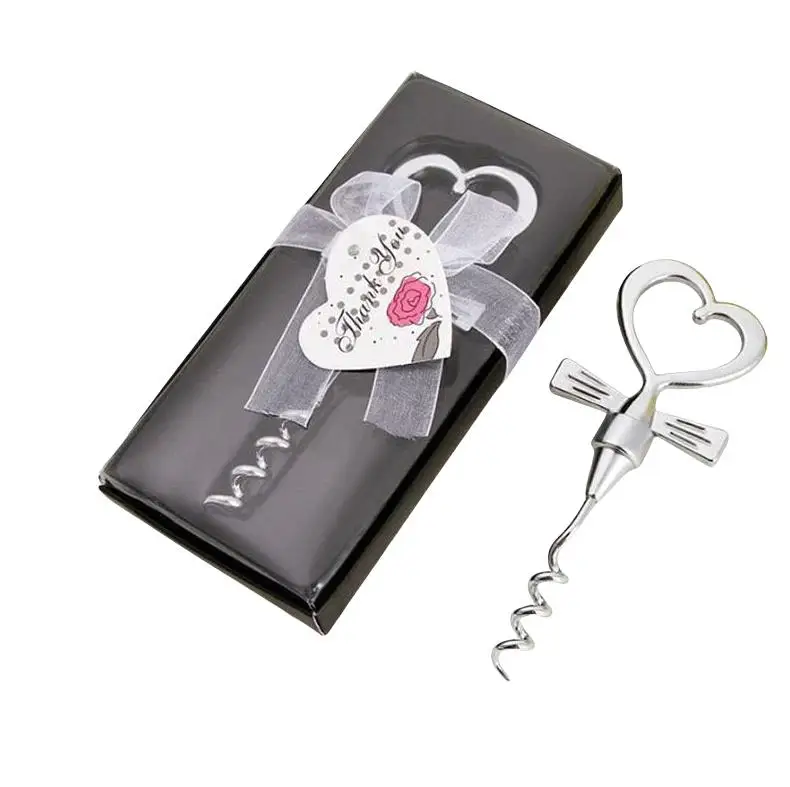 100pcs Silver Golden Red Wine Love Heart Bottle Opener Love Heart Wedding Favors Party Decorations Gifts For Guests ni207